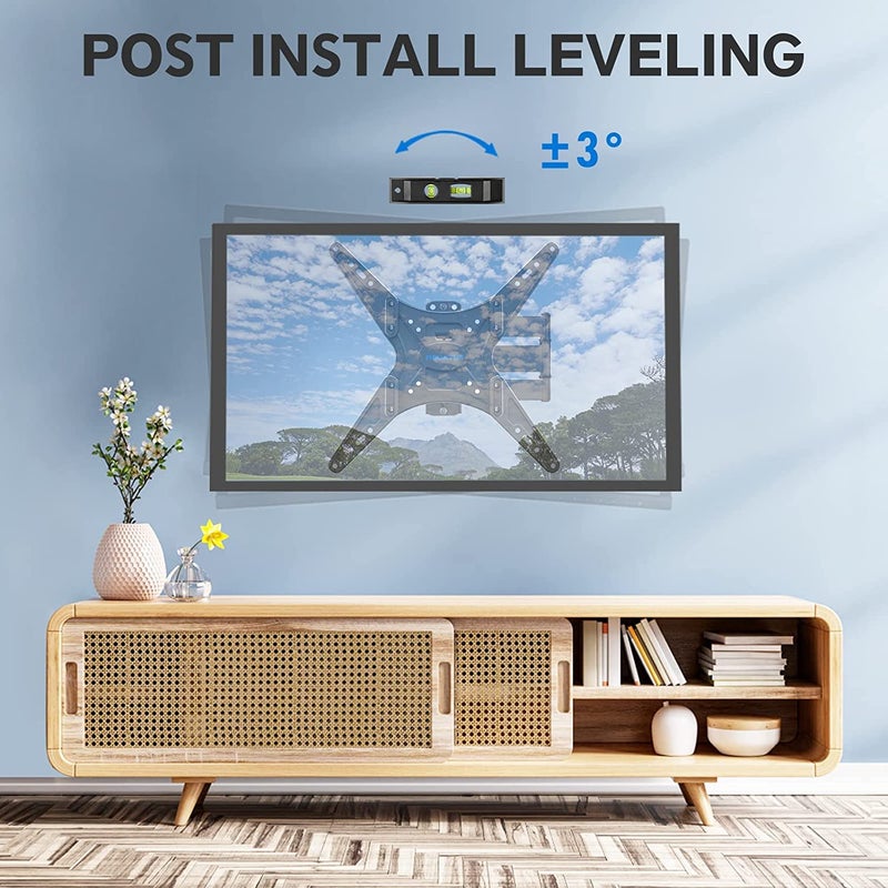 MOUNTUP TV Wall Mount Full Motion Tilting TV Mount Bracket for Most 26-55 Inch Flat Curved TVs with Swivels Articulating Arms Max VESA 400X400mm and 88lbs Fits Single Stud MU0014 - Image 4